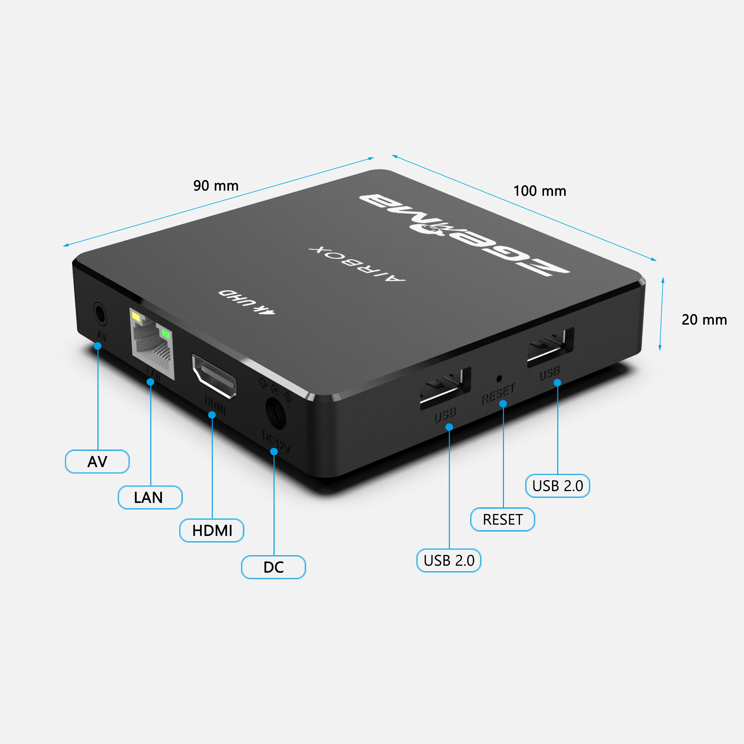 4K HDR Android TV Remote Streaming Media Player with online Appstore Streaming Device 4K Ultra HD Zgemma AIRBOX