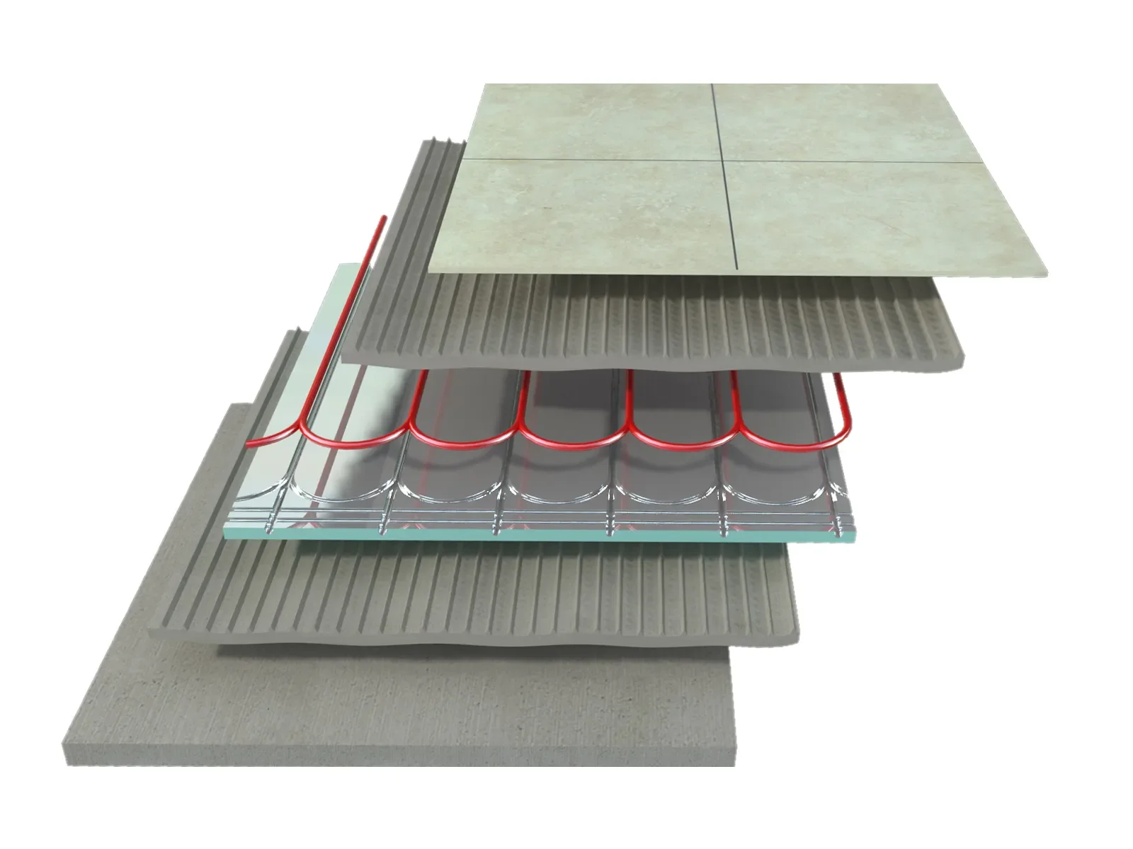 Hot Sale New Product Polystyrene Material Grooving Aluminum Thermo Underfloor Heating Panel Heating Floor Heating Board