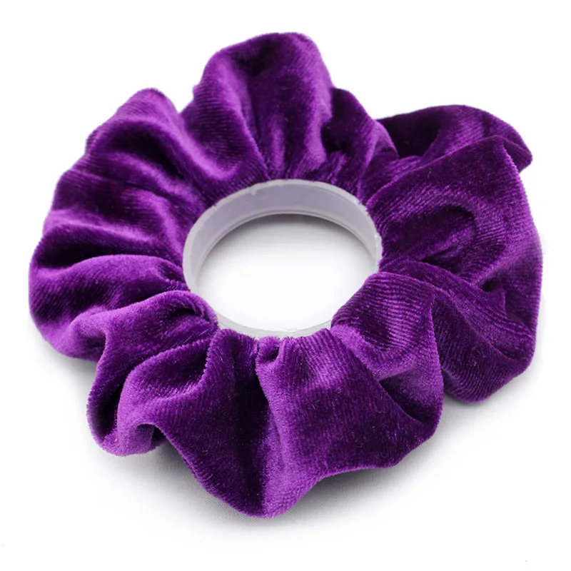 Colors Wholesale Fashion Women Hair Accessories Fabric Solid Colors Elastic Hair Ties Velvet Scrunchies