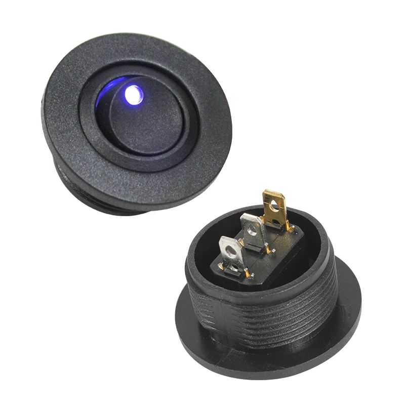 TYTXRV OEM High Quality RV Accessories Black Color Bule Light 12V/24V Button Circular Light Switch