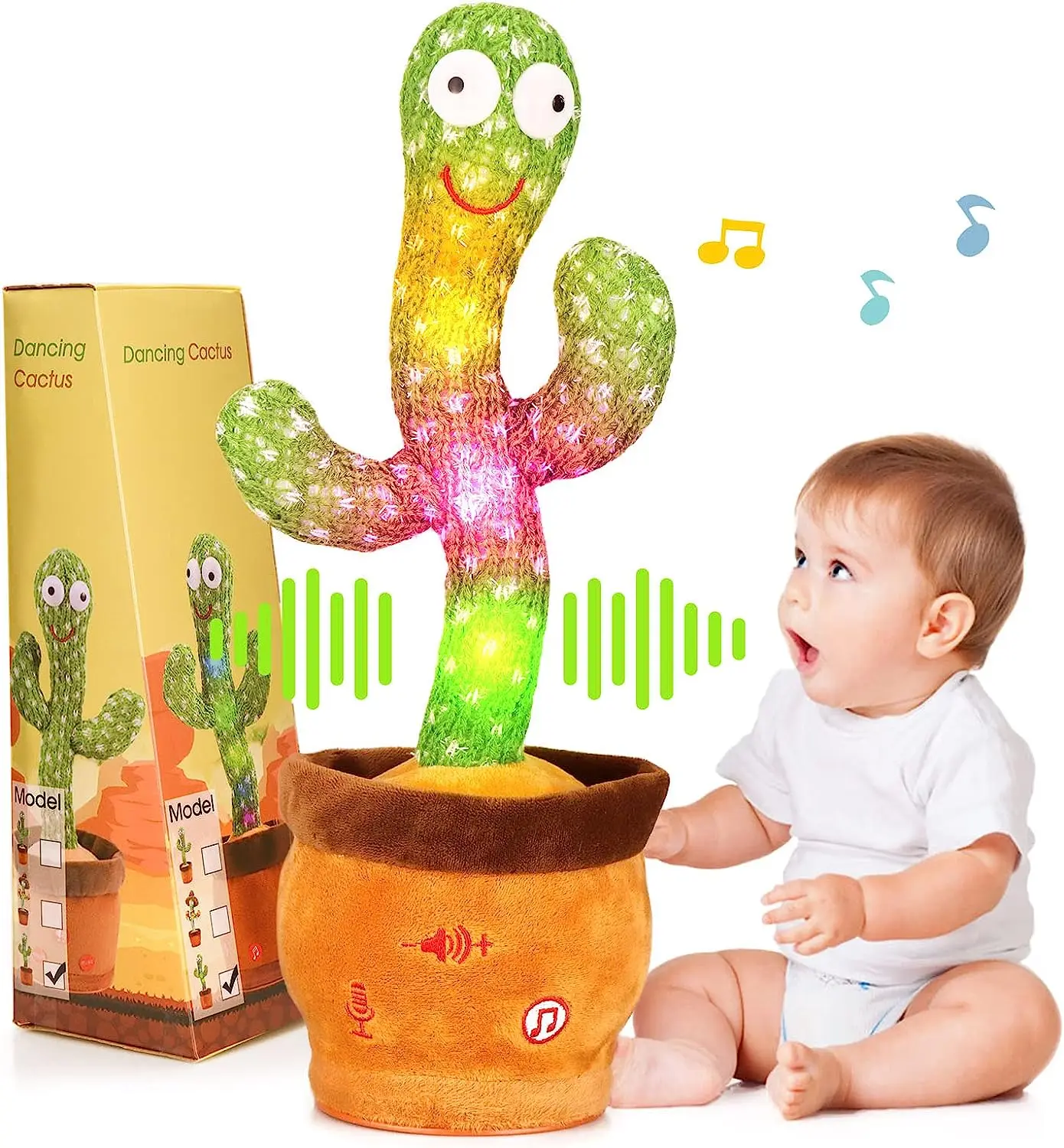 Hot Sale Cute Stuffed Flower Pot Twisting Cactus Dancer Doll Talking Singing Dancing Cactus skin Plush Toy