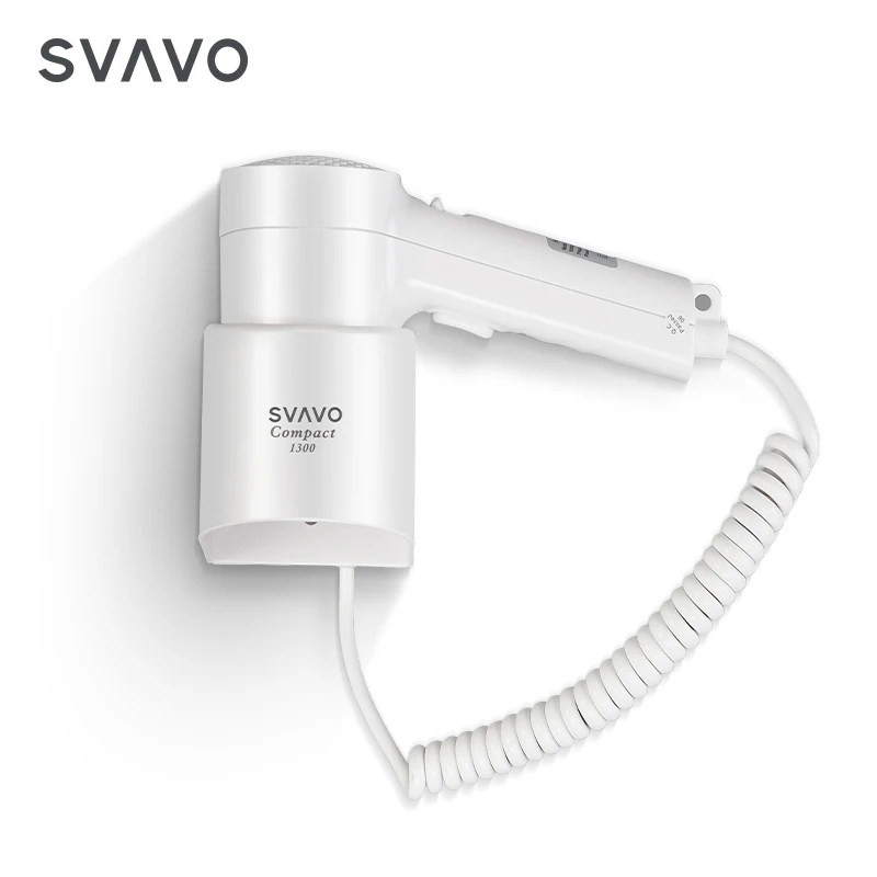 2024 New Design Hotel Bathroom Wall Mounted ABS 1300W Overheat Protection Electric Hair Dryer