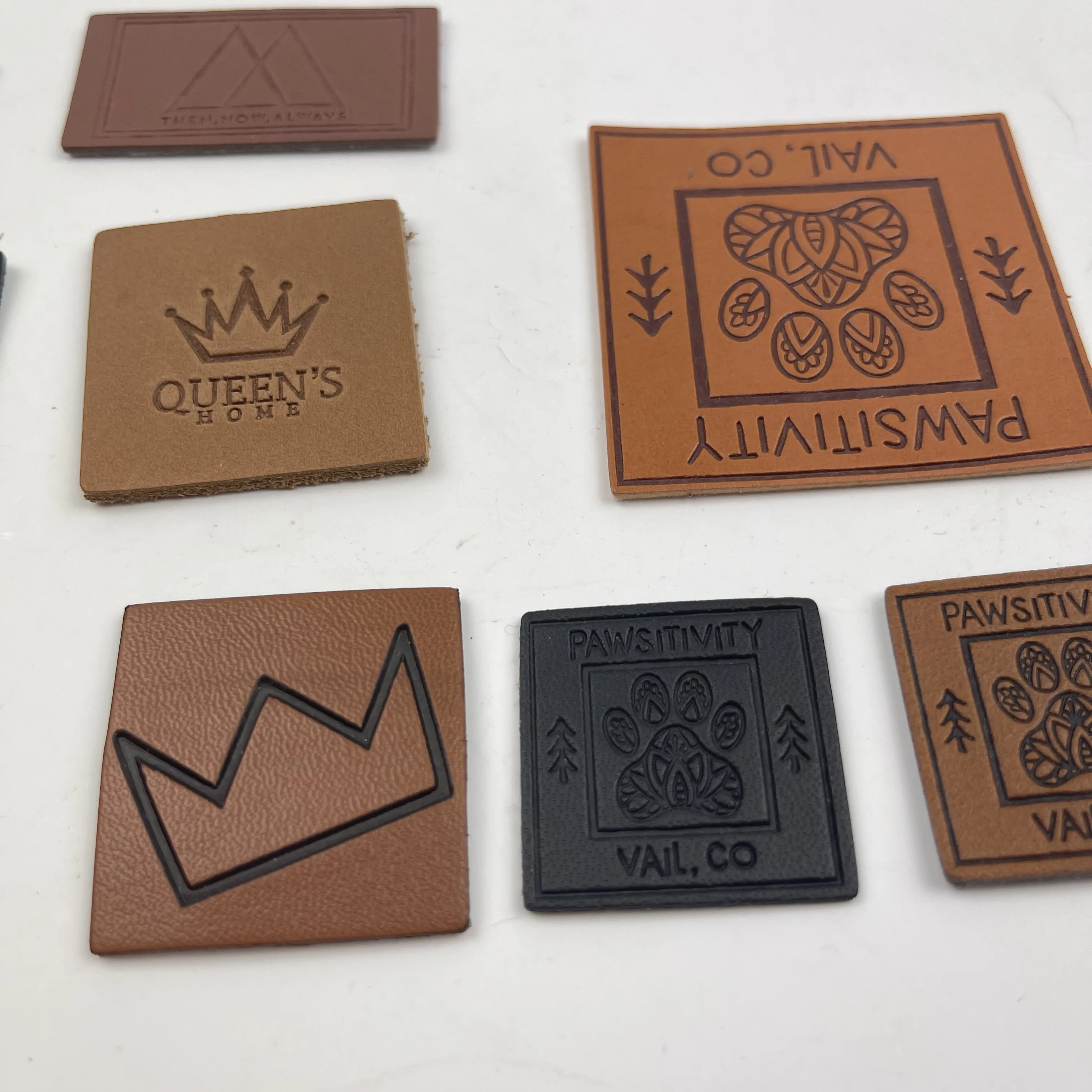 Logo Custom Leather Personalized Logo Garment Leather Patch Custom Embossed Jeans Leather Patch Label For Clothing