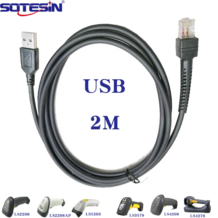  CBA-U01-S07ZAR usb-разъёмы штепсельного и розеточного кабелем 2м RJ45 10P10C для Motolora символ LS2208 LS3408 QR код 1D 2D сканер штрих-кода кабель передачи