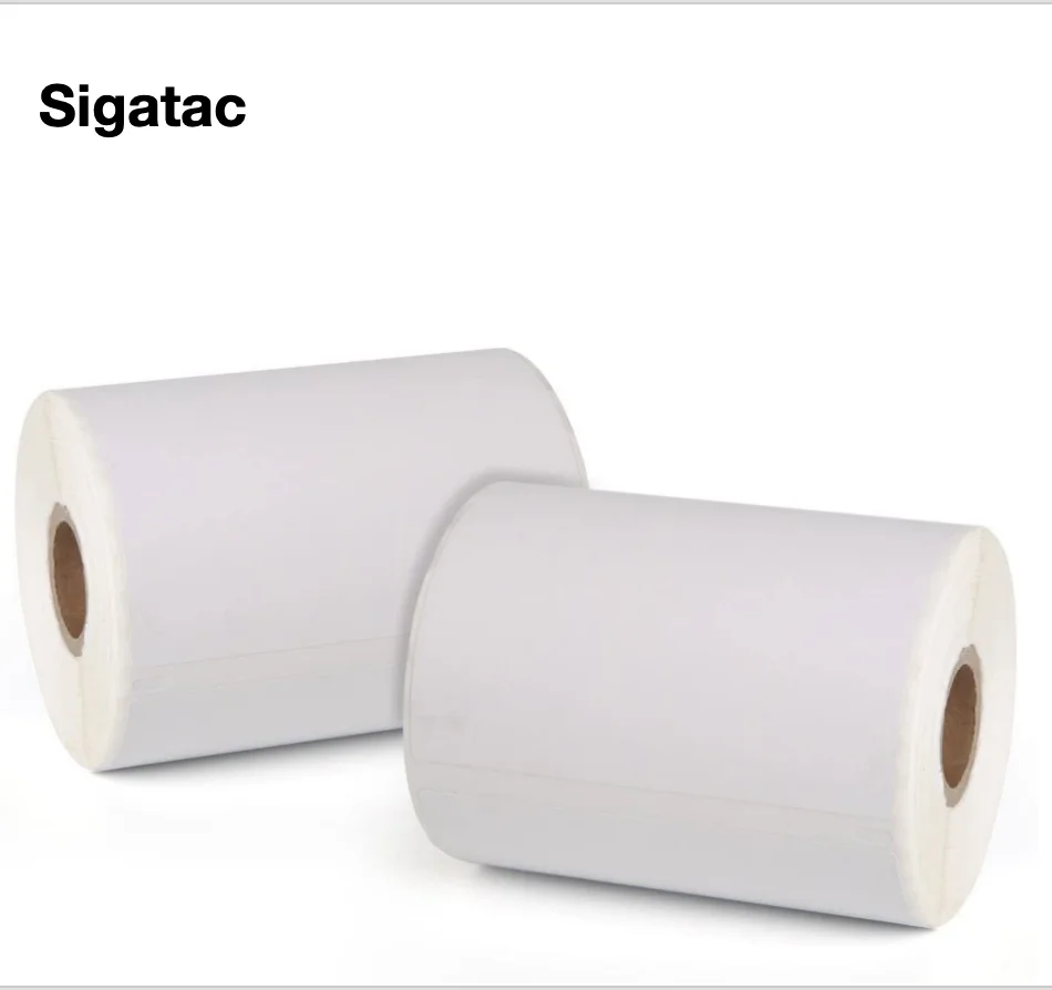 Sigatac Waterproof A6 Self Adhesive Logistics Waybill Sticker 4x6 Direct Thermal Shipping Label Paper 100x150