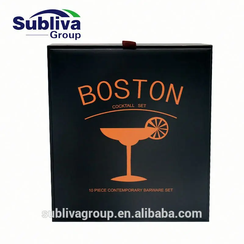 Boston Cocktail Set 10 Pieces -  Rectangular Gift Box