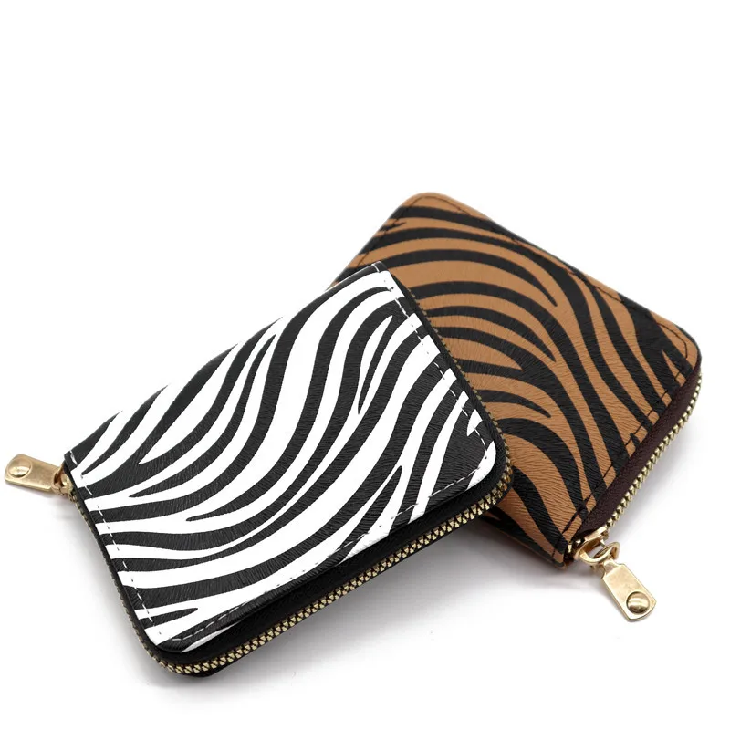 Stylish Mini Faux Leather Coin Purse and Card Wallet with Chic Leopard Zebra and Snakeskin Patterns Cartera para mujer