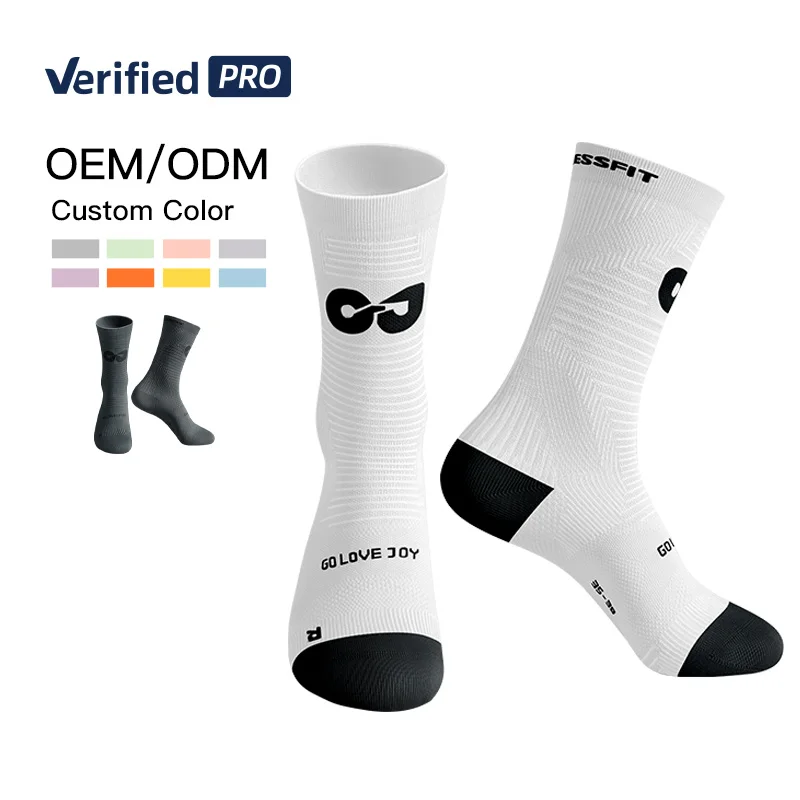 REXCHI XWZ15 Custom Logo Men Crew Cotton Cycling Socks Quickly Dry Bike Sock Men Sports Durable Basketball Athletic Socks