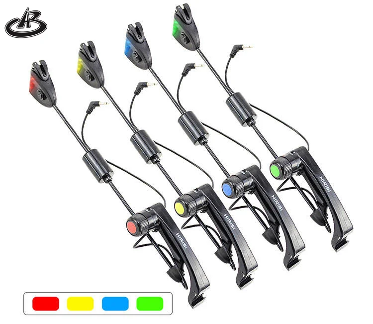 Carp Fishing Swingers Set in Case Illuminated drop off Indicators Led 4pcs colors in zipped protection fishing case