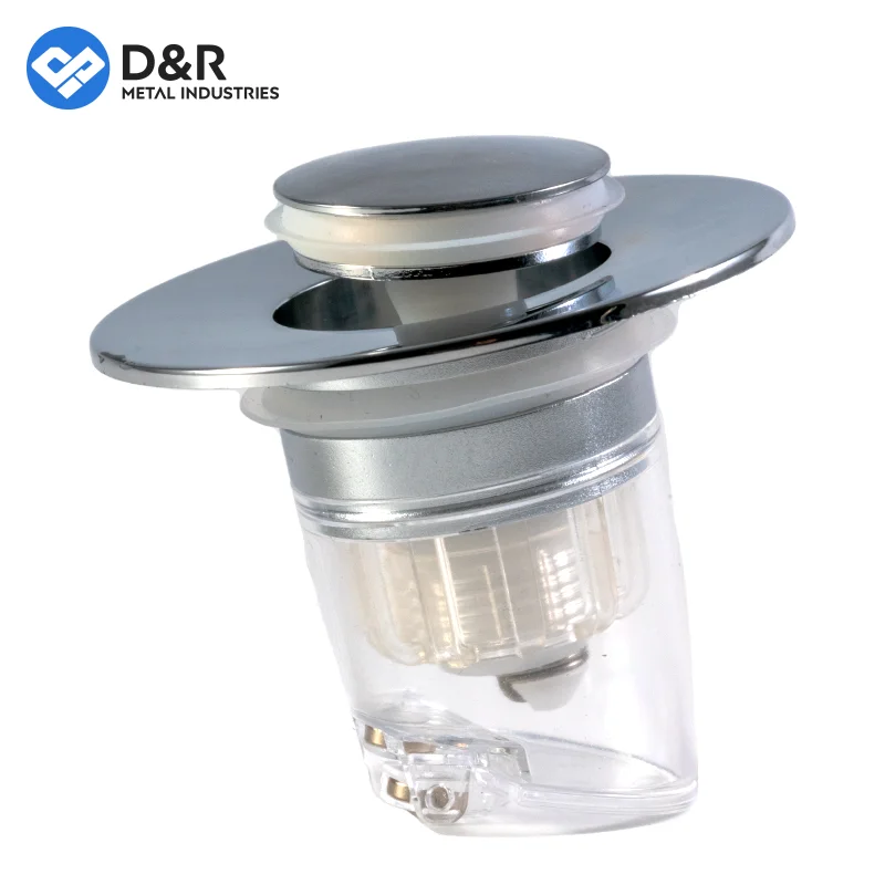 Anti-odour Spring Core Bathroom Water Drain Strainer Bounce Pop Up Sink Plug Stopper