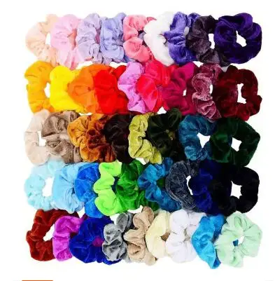 46 Pcs per set  Velvet Elastics Hair Scrunchies  for Girls