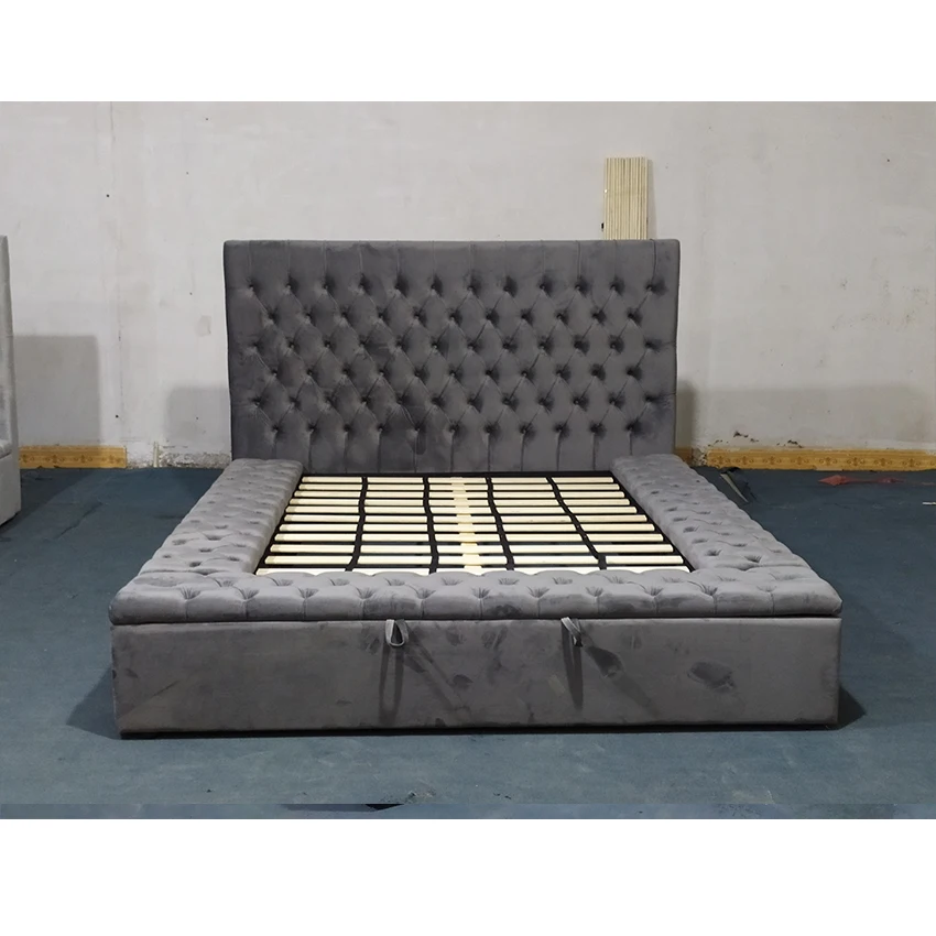 Space Saving Leather Fabric Beds Wooden Comforter California Storage King Bed
