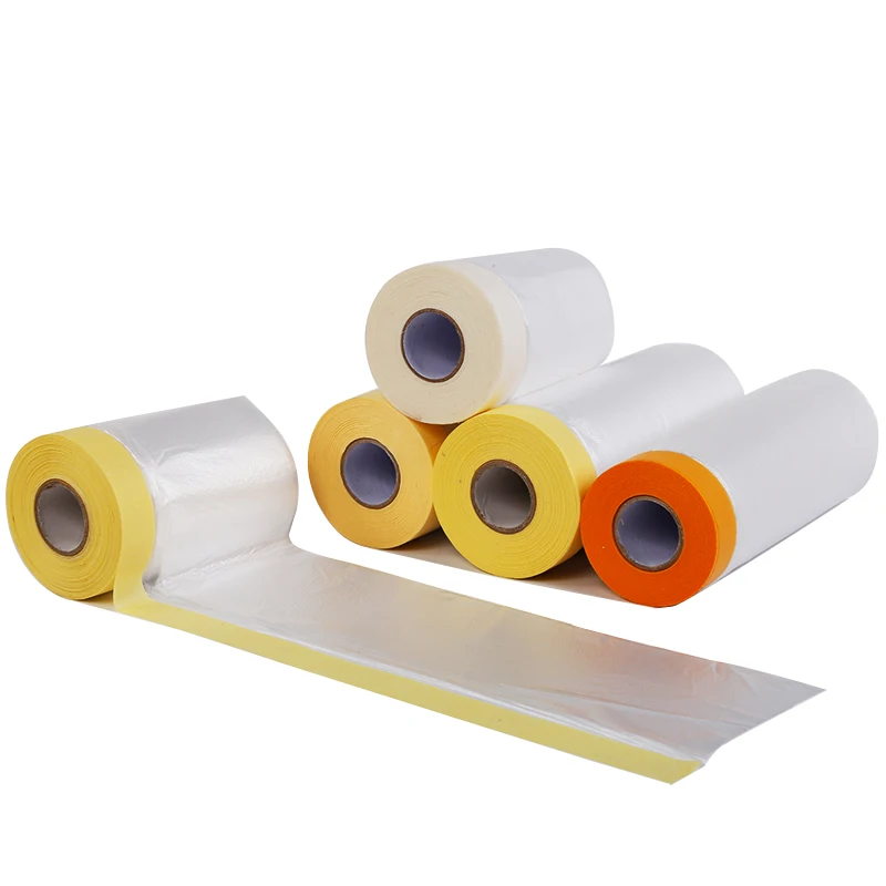 plastic roll pre taped paint pre masking film tape for car painting