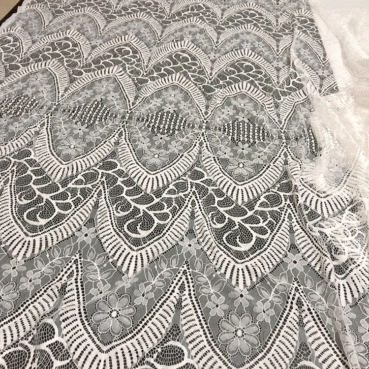 Custom garment accessory eyelash lace fabric chantilly embroidery type LT20493