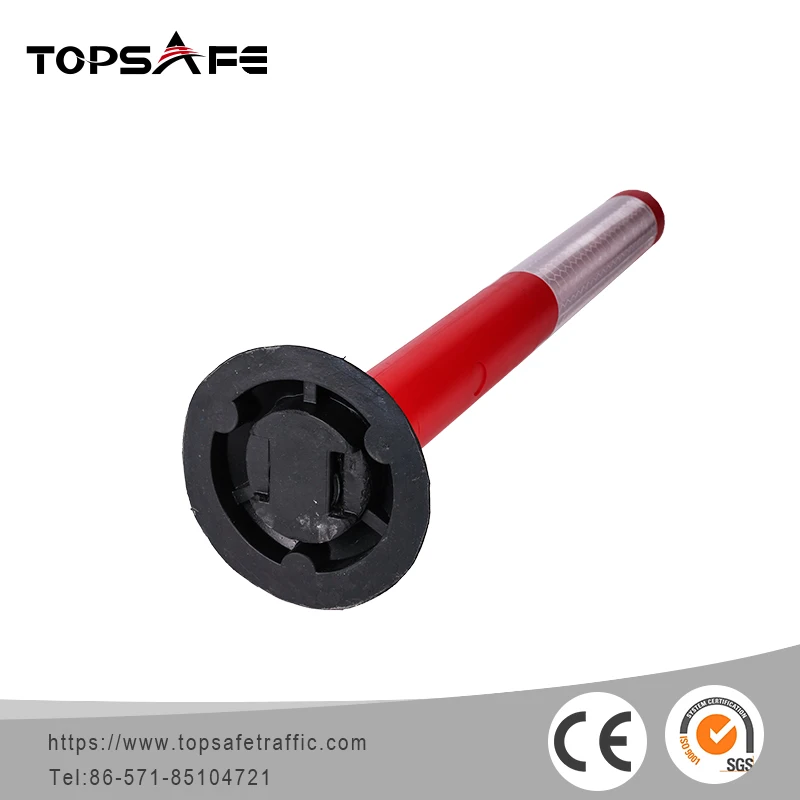 Plastic Traffic Pole Divider Flexible Delineator Warning Post For Road Construction Safety