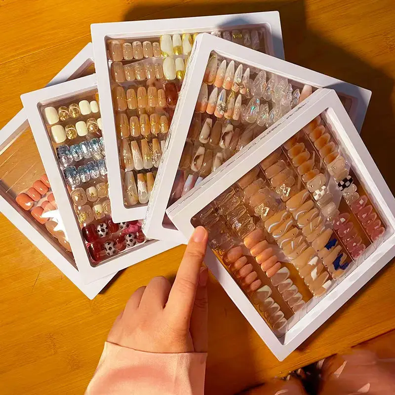 Press on nails with rhinestones Wholesale vendor Private Label press on nails packaging box