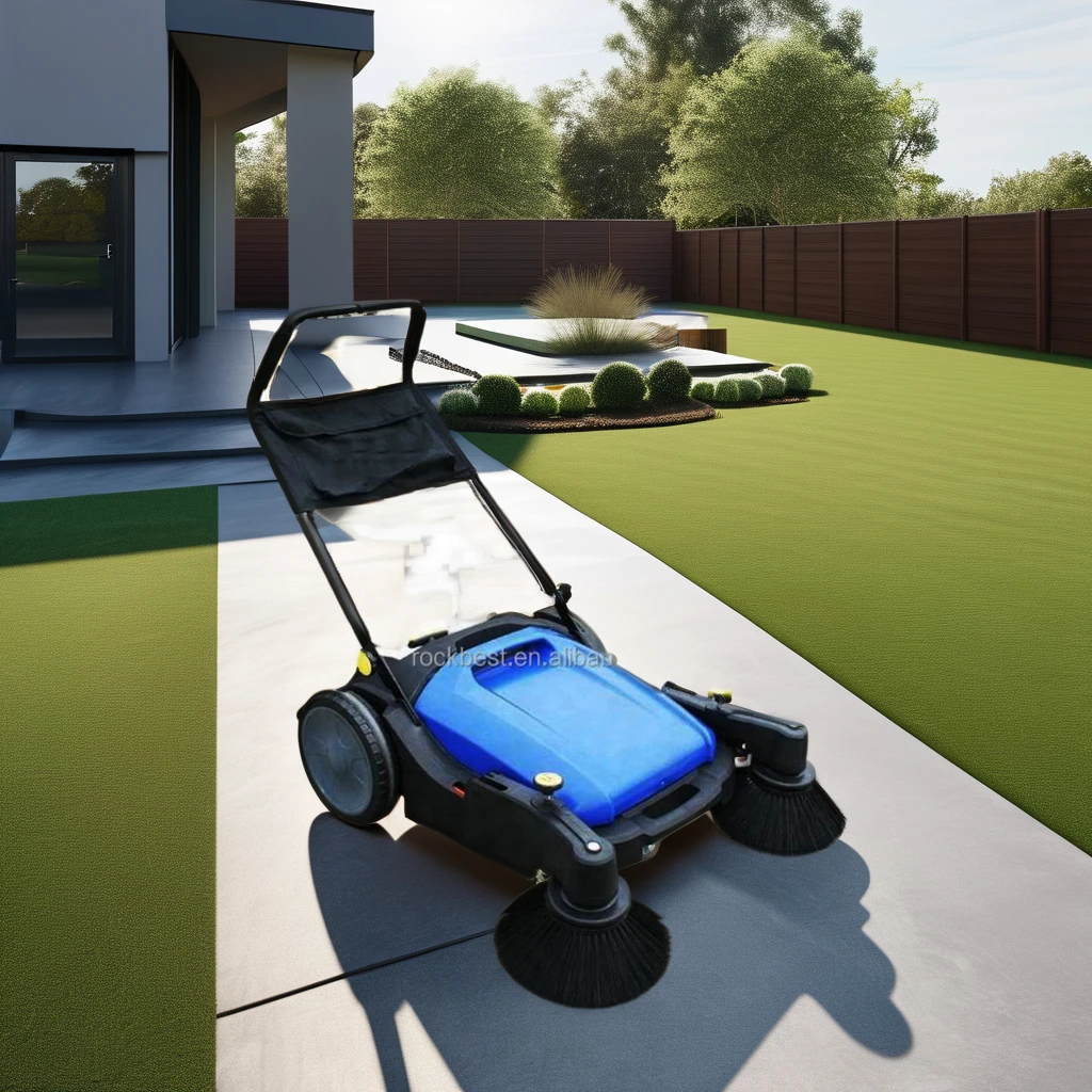 power broom manual push road sweeper