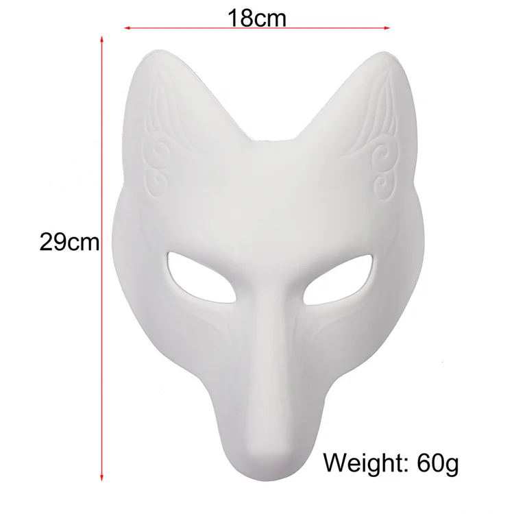 Halloween Fox Mask Diy Hand-painted Leather Anime Craft Fox Mask for Cosplay Masquerade Party Costume Mask Props
