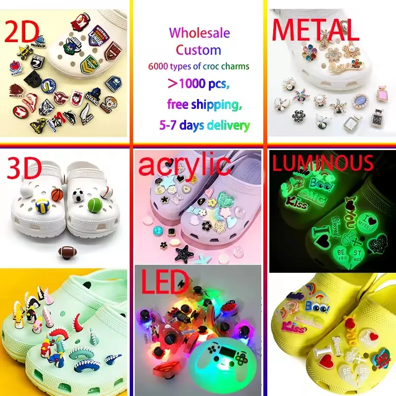 HYB Kuaji Footwear sport accessories Glow in the Dark PVC luminous charms creative schoolbag slippers National tide shoe charms