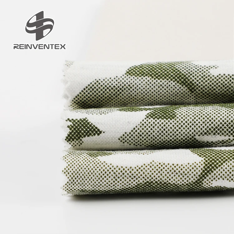 9204 Polyester rayon spandex camouflage leggings sports interlock jersey printed knitting fabric for tops