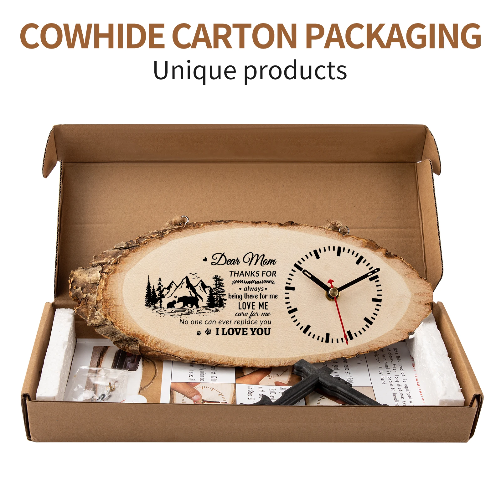 Mothers day gift Birthday gift to Mom China manufacturer souvenir gift farmhouse custom sublimation DIY Wooden Wall Clocks