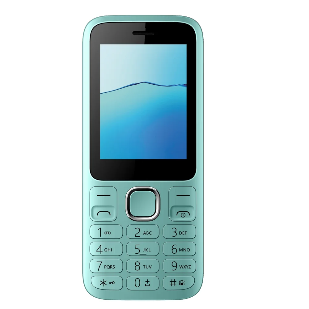 Оптовая продажа, разблокированный телефон с экраном 2,4 дюйма, 2G, две SIM-карты, 2402 дюйма, светло-зеленый