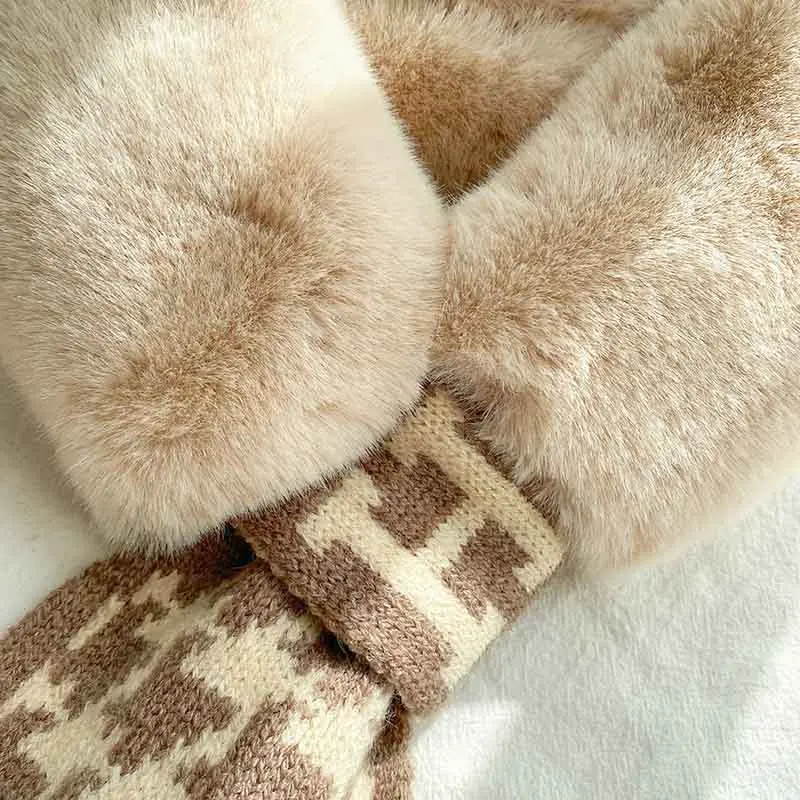 Simple Beabtiful Ladies Scarves for Student School  Neckwear Natural Color Winter Shawl