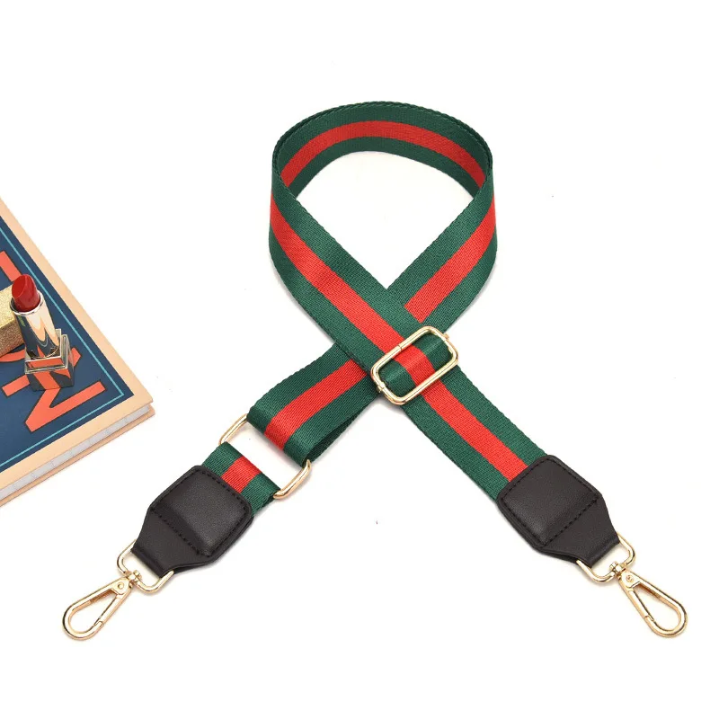 Multi Color Stripe Polyester Shoulder Straps Woven Replacement Purse Straps for Bag Handle
