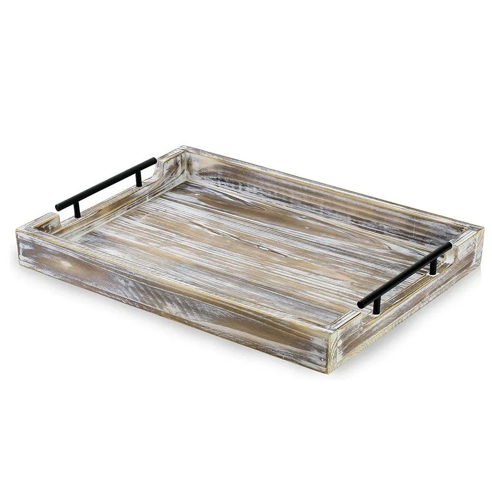 Rustic Style Wood Chalkboard Surface Nesting wood serving tray