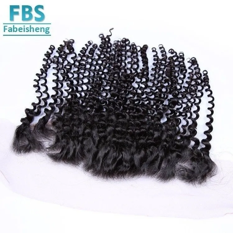 
FBS 2020 Transparent HD Lace Closure Virgin Brazilian Cuticle Aligned Human Hair With Baby Hair deep curly 