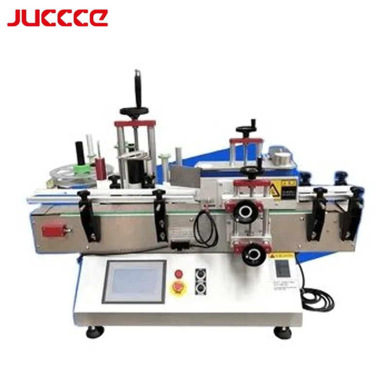 JUCCCExHOYOCODE High Speed Automatic Tabletop Plastic Glass Round Bottle Labeling Machine Bottle Vial Tin Can Labeling Machine