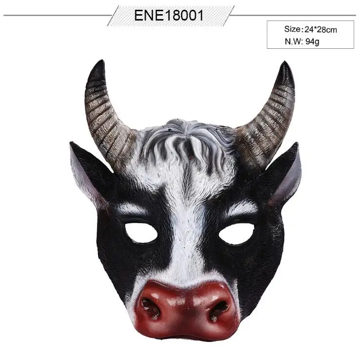 Dairy cow  Mask Animal Half Face Cow Ear Mask for Easter Halloween Party Mardi Gras Costume Accessory party face mask