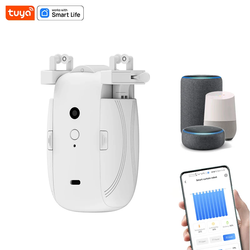 Tuya WiFi smart home devices Automatic Open Control Compatible With Alexa Google Home Smart Electric Curtain Robot