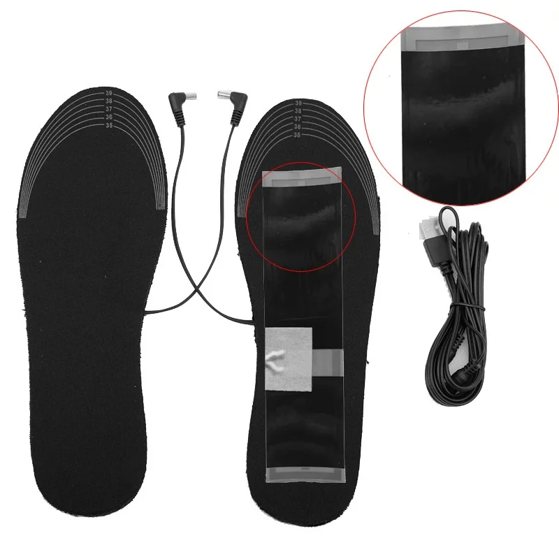USB Heated Insoles Graphene Heating Electric Foot Warming Pad Winter Outdoor Sports Heating Shoes Inserts