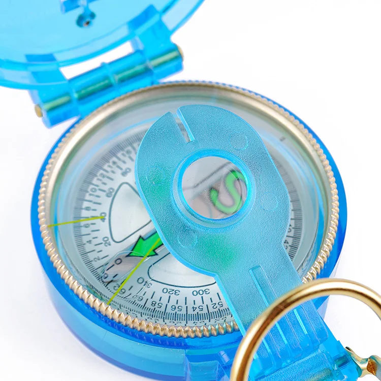 Boshile Blue Life Waterproof Compass 360 Dial ABS Case Customizable Size Portable Outdoor Guide Kids-for Tourism Hiking Climbing