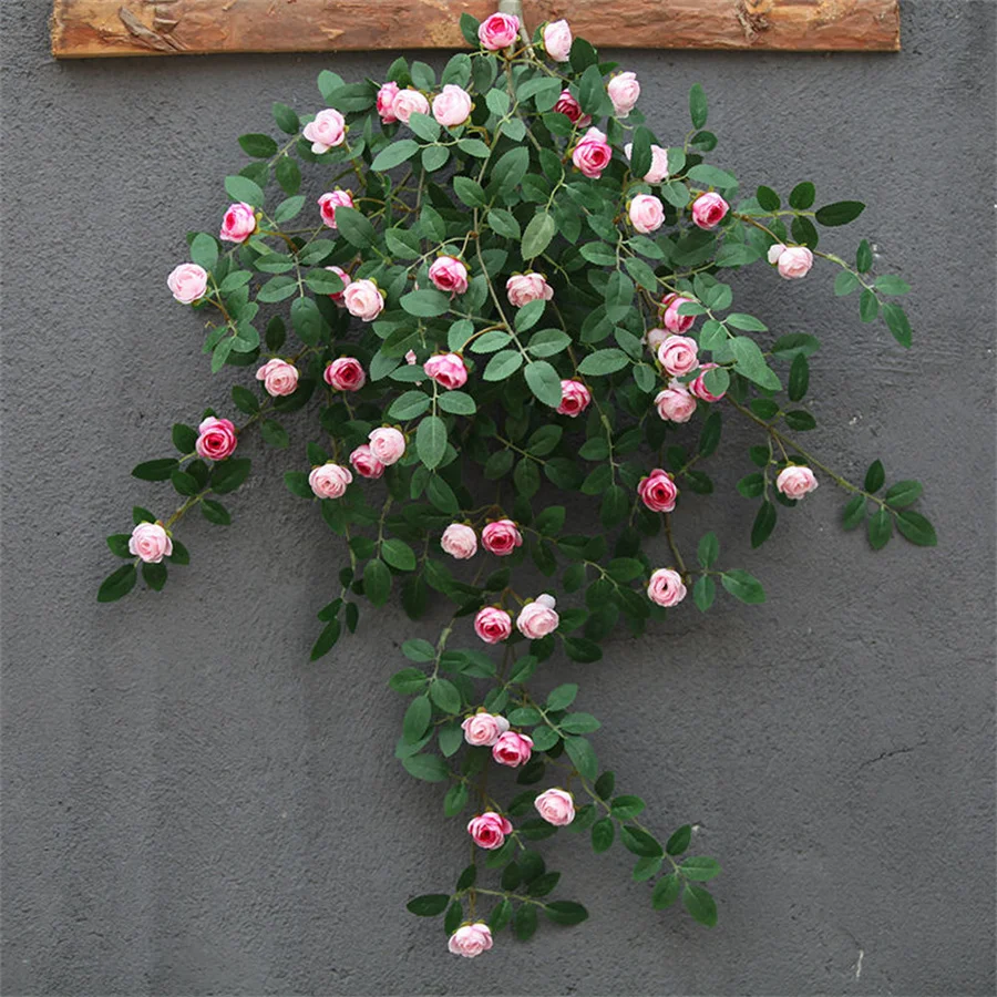 Reasonable Price Flowers Colorful Artificial Hanging Rose Vines for Wedding Arrangement