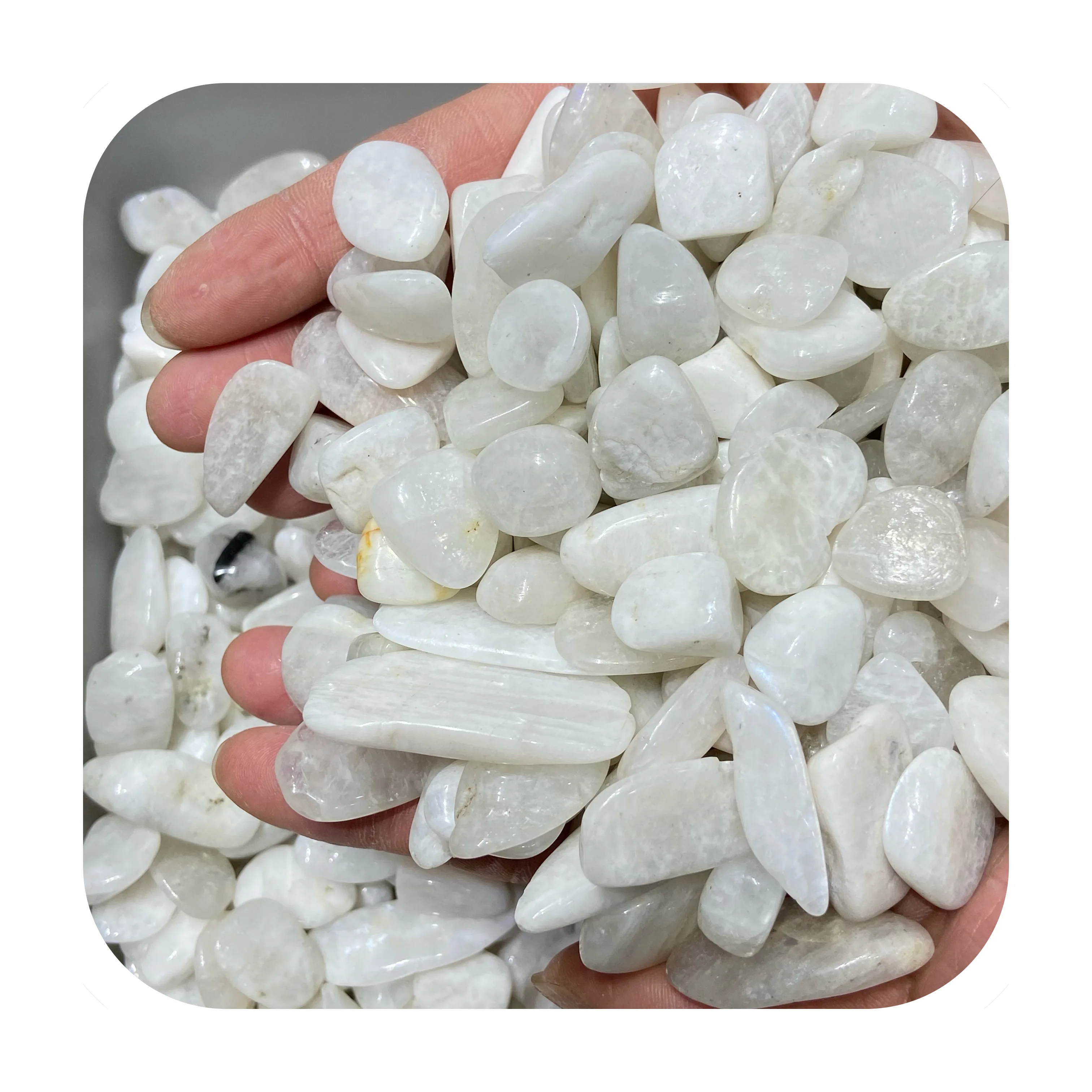 
Оптовая продажа, натуральный белый лунный кристалл, лечебный гравий, народное ремесло, кварцевый кристалл 