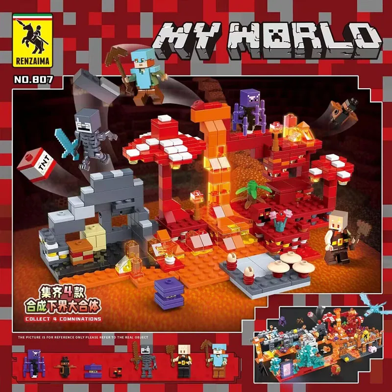 542 pcs Building Set Construction Toy with Buildable House Baby Zombie and Animal Figures Game Inspired Blocks Toys