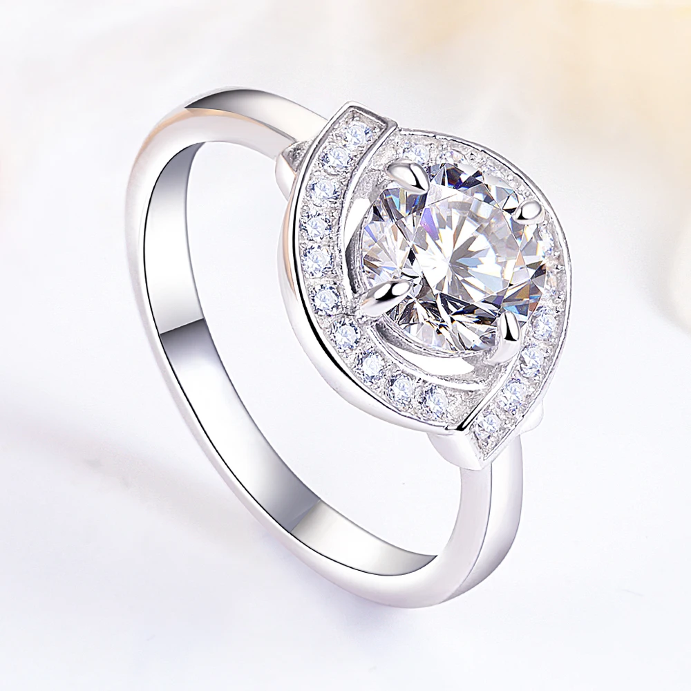 Tonglin Custom S925 CZ Sterling Silver Ring Set Plating Cubic Zirconia Gemstone Women 925 Silver Rings