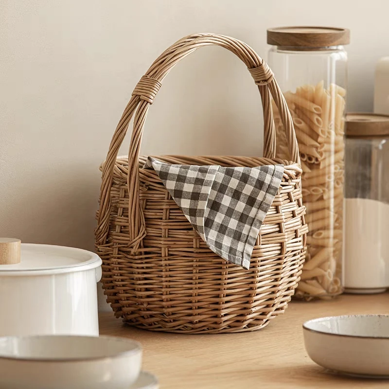 Willow Storage Basket Handy Basket , Picnic Basket , Flower Basket Shopping Basket