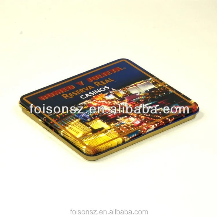 classic design rectangular cigarette cigar metal tin case