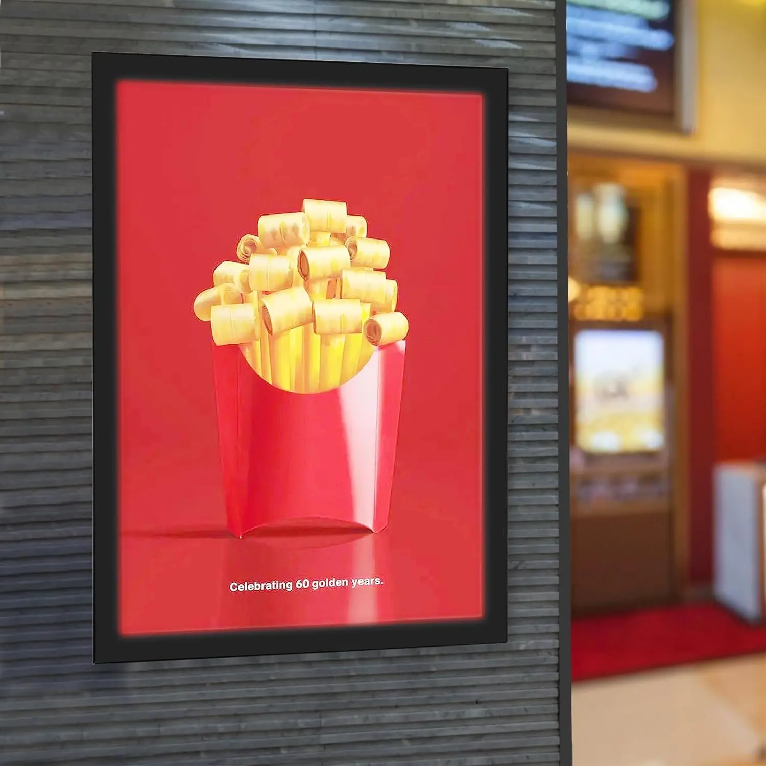 LED Slim Advertising Lightbox Sign Wall-Mounted LED Poster Board Menu Frame A1/A2