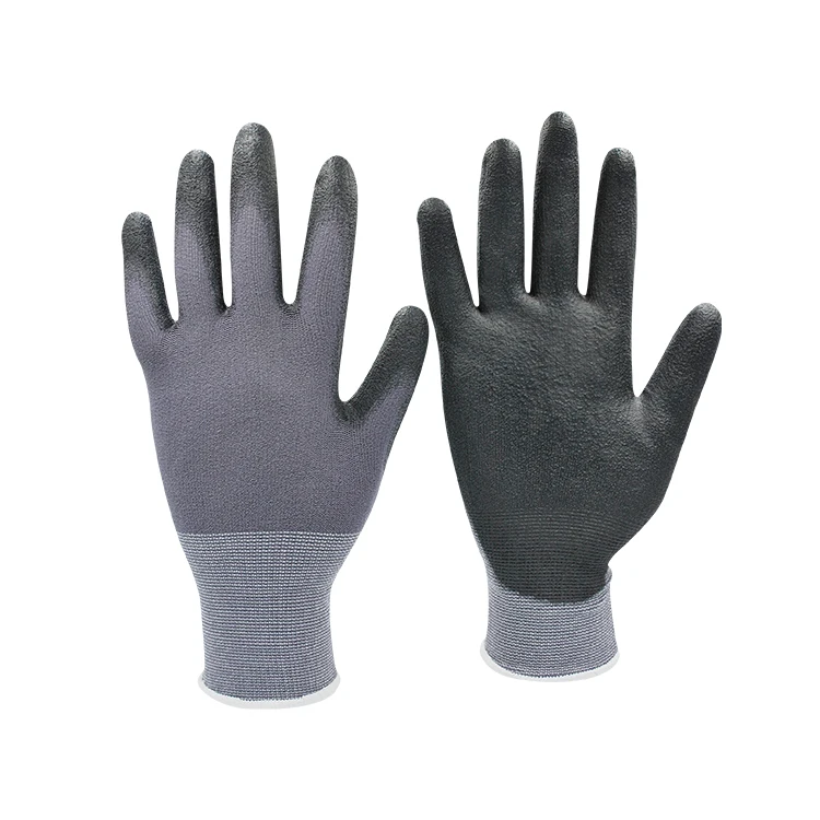 13G Black nylon knitted esd Anti static PU coated electrical working safety Gloves
