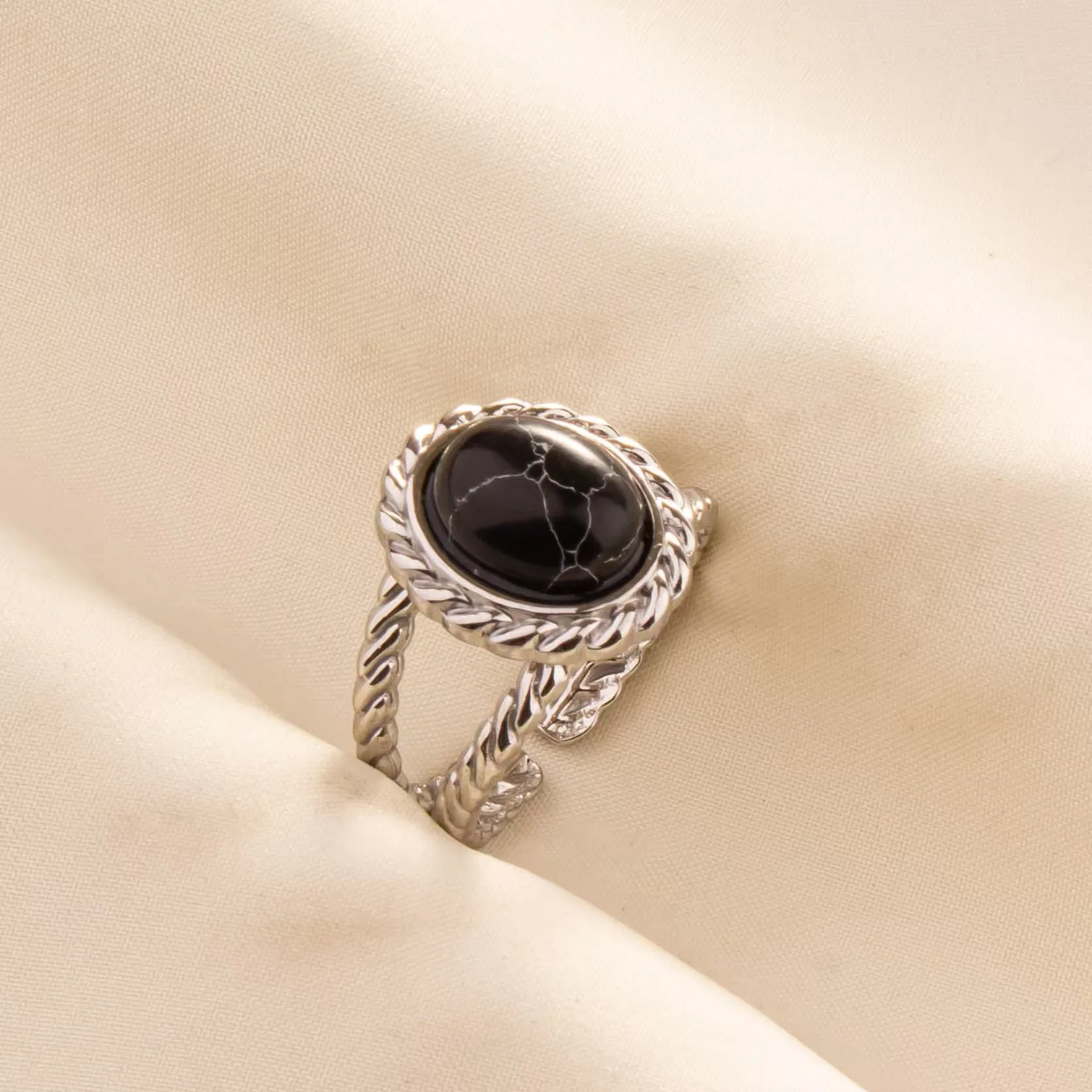 304 stainless steel ring titanium steel ring geometric for women and men simple fashion unique design open cocoa adjustable size