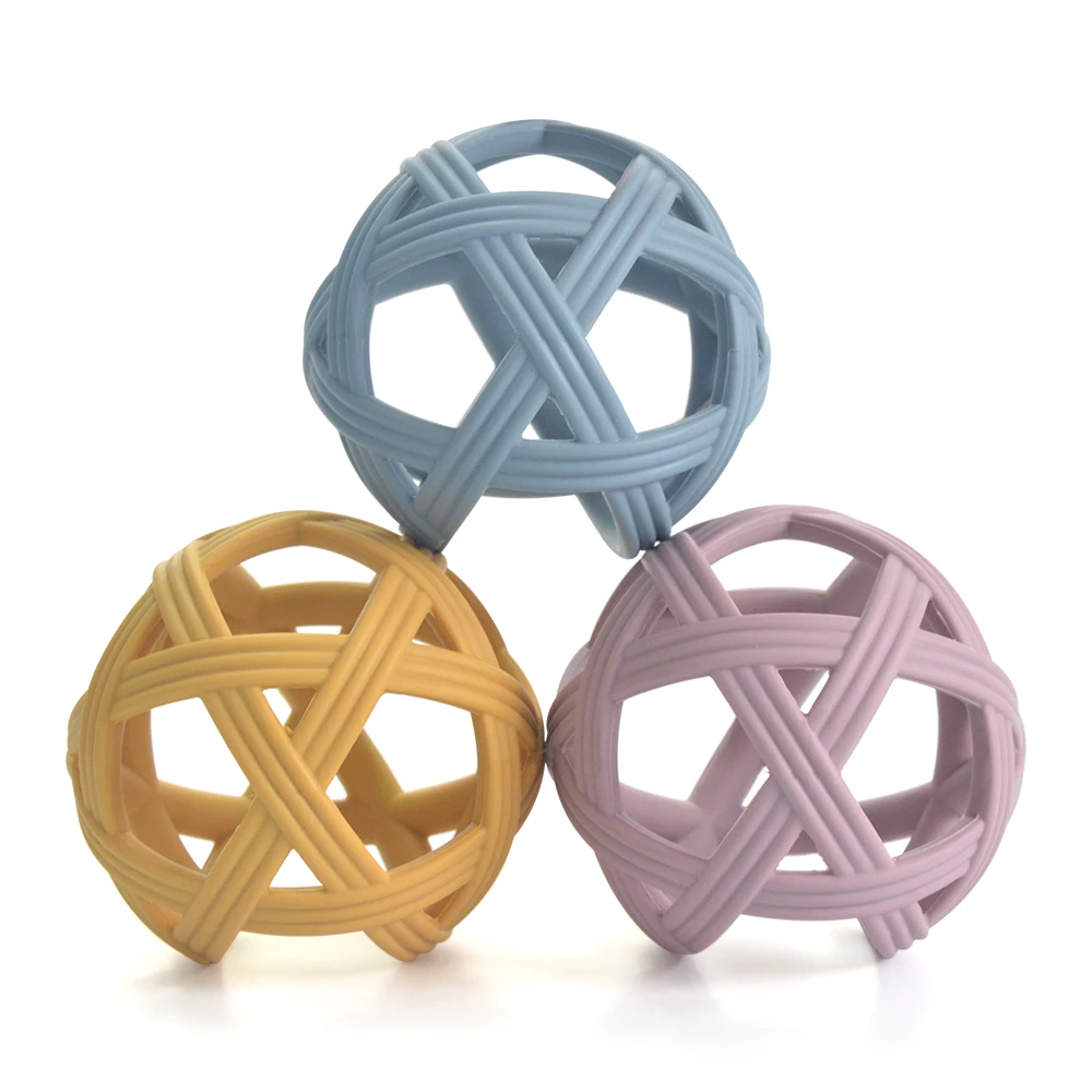 Maysun Wholesale Textured Food Grade Silicone Teething Baby Chew Grasping Toy BPA Free Kids Sensory Teething Ball