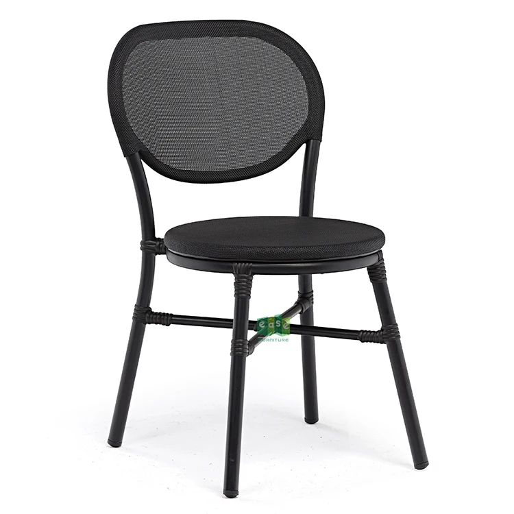 (E3028) Aluminum terrace restaurant stackable outdoor mesh bistro chair