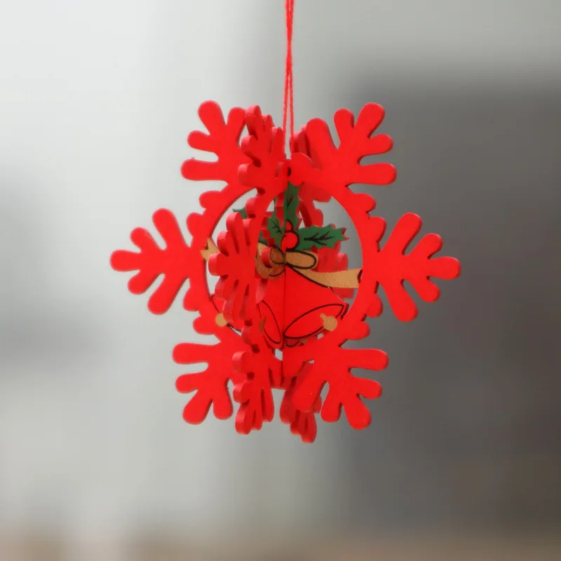 Hot Selling Wooden Christmas Tree Decoration Hollow Out Christmas Pendant Wooden Ornaments