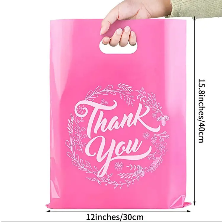 Wholesale Cheap White Die Cut Gift Carrier Retail Plastic Shopping Bags With Handle Customize Eco Plastic Bags For Boutique