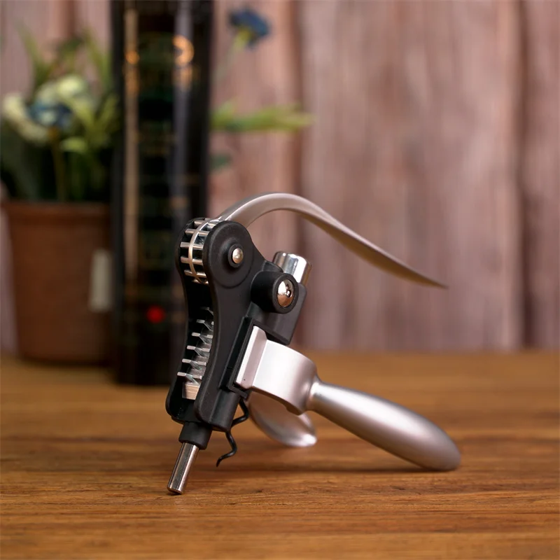 Hot Selling Customized Packaging Aluminum Alloy wine opener corkscrew with stand and foil cutter