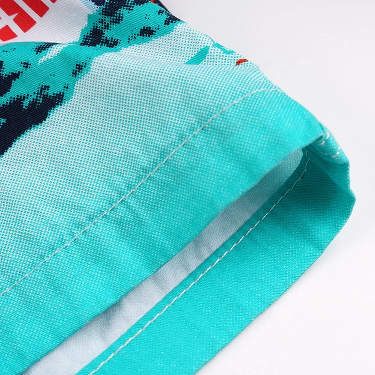 High fashion custom made colorful printed hawaiian design quick dry surf swimming shorts men